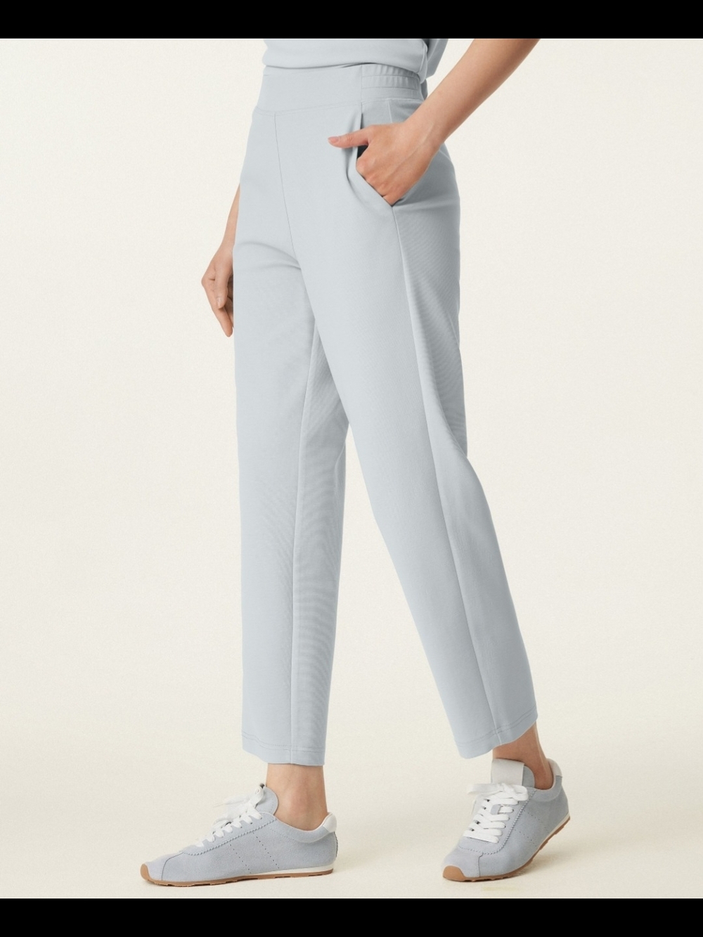 OGL Light Blue Cropped High-Rise Straight Pants